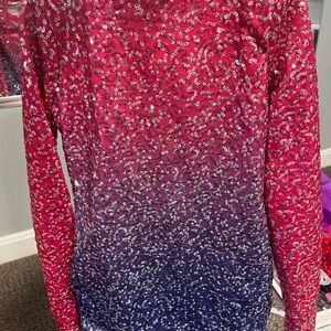 Pink and Purple Sequin Long Sleeve Dance Costume